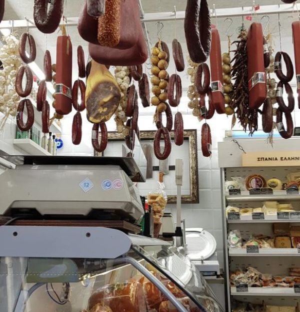 Athens food tour. Authentic walking tour of Athens. Traditional greek meat shop