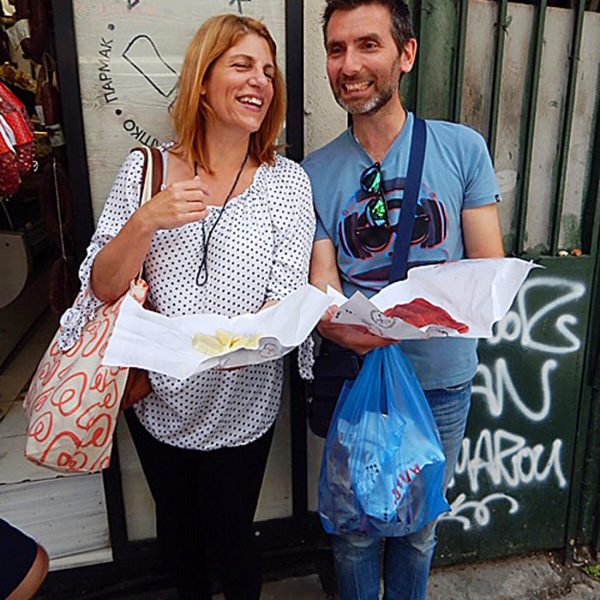 Athens food tour. Rachel and Michalis - Athens food guides.